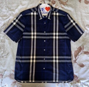 Burberry London Button Up Short Sleeve / Blue - XXL/ Rare Piece/ No Longer Sold - Picture 1 of 3