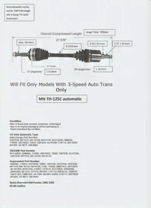 Antriebswelle vorne rechts für GM Fahrzeuge  1983-1993    MP1010/GM8092 - Bild 1 von 1