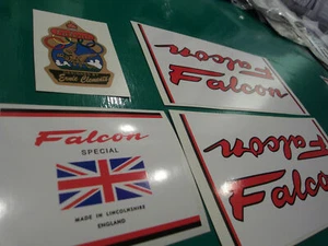 Falcon decal set for Lincolnshire-made frames incl. metallic-print head decal #1 - Picture 1 of 2