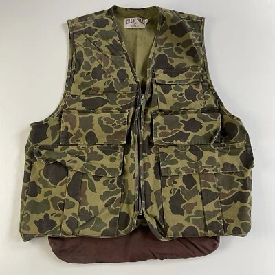 Blue Bill by Redhead Canvas Hunting Vest Mens Sz Medium Camo w/pouch Camouflage - Image 1 of 4