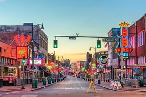 Memphis Tennessee Beale Street Memphis Leinwand, Memphis Beale Street Wandleinwand - Bild 1 von 5