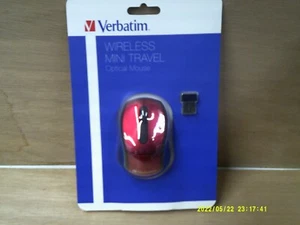 Verbatim 97540 Wireless Mini Travel Optical Mouse RED for PC or MAC USB NEW - Picture 1 of 2