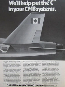 5/1980 PUB GARRETT CF-18 RCAF CANADA F-18 KAMPFFLUGZEUG ORIGINAL ANZEIGE - Bild 1 von 1