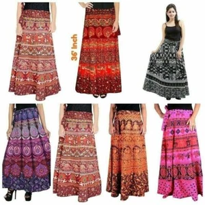 Wholesale Lot 5 PC Wrap Cotton Skirt Indian Vintage hippie Bohemian Long Skirt - Picture 1 of 7