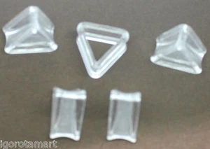Acrylic Triangle Ear Plug Flesh Tunnel Clear White Expander Stretcher UK - Picture 1 of 9