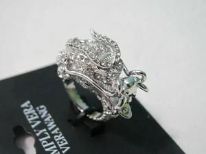 NEW SIMPLY VERA VERA WANG SILVER TONE DRAGON RING ~ SIZE 8 - Picture 1 of 5