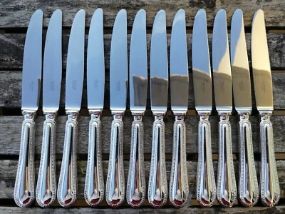 CONJUNTO FOLHEADO A PRATA LA FAYETTE ERCUIS 12 FACAS ENTREMETS FRANÇA LOUIS XVI NOVO 8" - Imagem 1 de 4