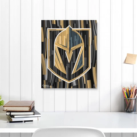 Vegas Golden Knights 16 x 20 Gallery Wrapped Embellished Giclee - Charlie Turano Cover