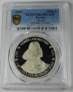 2002 Turkey Silver 10,000,000 Lira Coin Proof Gonuller Sultani - PCGS PR64DCAM - Picture 1 of 3