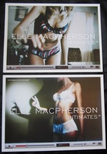 ELLE MACPHERSON 2 'Intimates' Promo Karten, GB, beide 15x10 cm