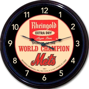 Orologio da parete NY Mets birra Rheingold Coaster baseball World Series 1969 MLB 10" - Foto 1 di 1