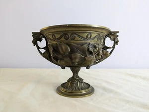 Antique Italian Bronze Drinking Cup Victorian Floral Motif Decorative Bowl - Picture 1 of 11