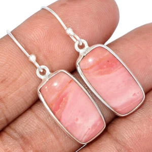 Natural Australian Pink Opal 925 Sterling Silver Earrings Jewelry CE40532 - Picture 1 of 1