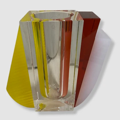 Vaso decorativo de cristal Reflections Copenhagen vermelho/amarelo Raleigh US$ 598 - Imagem 1 de 4