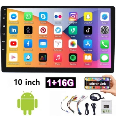 10" Double 2 Din Android Touch Screen Car Stereo Radio GPS WIFI BT 2+32G Player - Image 1 of 4