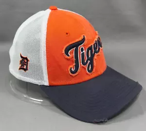 Detroit Tigers MLB S/M Hat Cap New Era Trucker Orange Old English D Dad Mens - Picture 1 of 14
