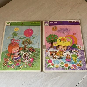 Lot of Two Whitman Vintage Frame Tray Puzzles 1973 Small Sailor & Windy Day - Picture 1 of 12