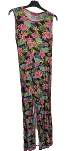 Boohoo Tropical Hawaiian Maxi Dress Size 12 With Slit - Picture 1 of 5