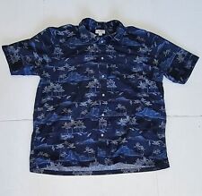 Croft & Barrow SS Shirt Men's XL Blue Button up Vacation Hawaiian Style Shirt