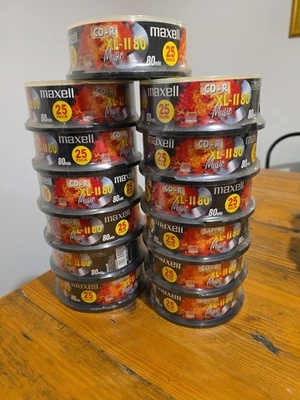 GENUINE MAXELL CD-R 80 MINS XL-II DIGITAL AUDIO RECORDABLE BLANK DISCS 13 Packs  - Image 1 of 4