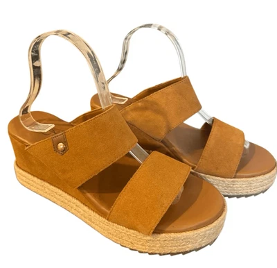 Joie genuine tan suede wedge espadrille sandals size 9.5 - Image 1 of 4