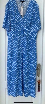   New Size 20  Nobody’s Child  Button Through Dress Maxi Ditsy Print  Blue M&S   - Image 1 of 4