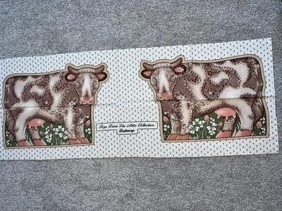 Concord Joan Kessler Brown Cow Pillow Cut N Sew Fabric 15x42" Toys in The Attic - Image 1 of 3