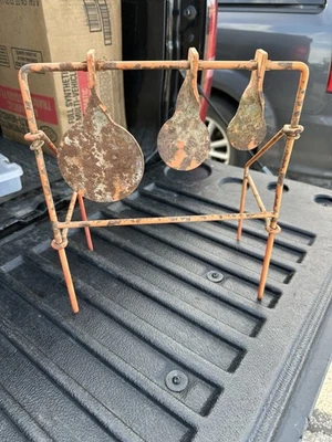 DE COLECCIÓN HIERRO FUNDIDO TIRO A TIERRA OBJETIVO SPINNER PLEGABLE Foto 1 de 3