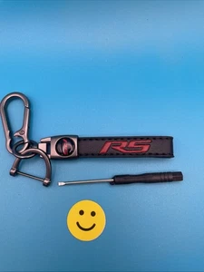 🔥1x Black Leather Logo Keychain | For RS Camaro Chevy - Bild 1 von 1