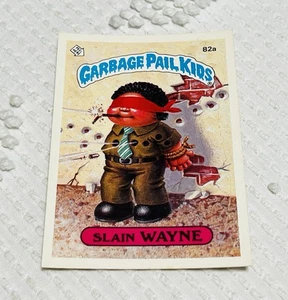 1985 Topps Garbage Pail Kids 2nd Series 82a Slain Wayne *Card has Slight Curve* - Picture 1 of 4