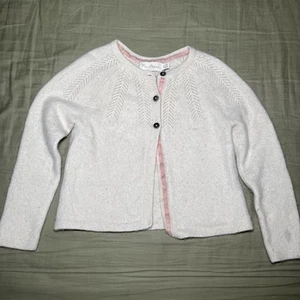 Mini Boden Cardigan Girls 6/7 **UNDERSIZED** 100% Cashmere 1/4 Button Down READ* - Picture 1 of 8