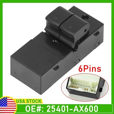 Interruptor de ventana eléctrica delantero izquierdo Nissan Micra III K12 2003-2010 25401-AX600 Foto 1 de 4