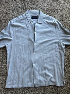 ALL SAINTS Venice Relaxed Fit Herren Uni Hemd Blau Viskose Large - Bild 1 von 4