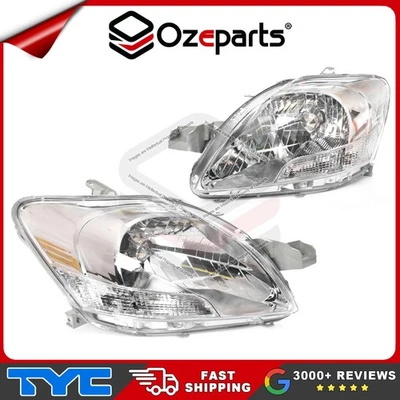 TYC Pair LH+RH Head Light Lamp For Toyota Yaris Sedan NCP93 2006-2016 - Image 1 of 4