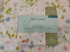 New Aden & Anais Essentials Cotton Muslin Wooden Creatures Blanket - Picture 1 of 7