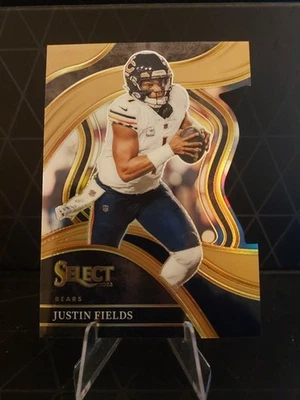 2023 Panini Select - Club Level Justin Fields #249 Copper Prizm Die-Cut /299 - Image 1 of 4