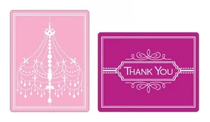 Sizzix Chandelier & Thank You Emboss 2pk set #656507 Retail $12.99 Rachel Bright - Picture 1 of 4