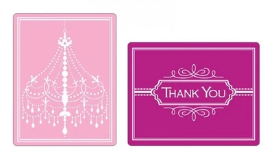 Sizzix Chandelier & Thank You Emboss 2pk set #656507 Retail $12.99 Rachel Bright - Image 1 of 4