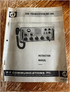 RF Communications RF-301 SSB Transceptor Manual PM-0301 EE. UU. Marina 1968 - Imagen 1 de 13