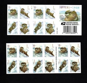 U.S. #5648-5651 MNH, OTTERS IN SNOW FOREVER BOOKLET OF 20, FV $15.60 (2021) - Picture 1 of 3