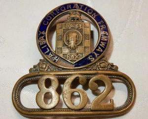 ANTIGUO TRANVÍA HALIFAX CORPORATION 862 CONDUCTORES ESMALTE TAPA INSIGNIA TRANSPORTE TRANVÍA - Imagen 1 de 2
