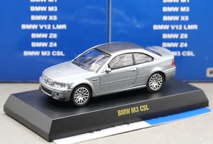 Kyosho 1/64 BMW Automobiles Collection BMW E46 M3 CSL Carbon Dach 2003 silber - Bild 1 von 4