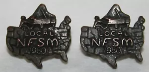 Lotto 2 Spille da bavero Locali NFSM 1980 Fraternità Nazionale Studenti Musicisti - Foto 1 di 3