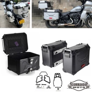 Aluminum Trunk Case Kit For Harley Softail FXST Street Bob FXBB FXBBS 2018-2024 - Picture 1 of 12