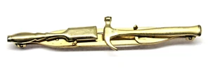 Vintage Anson Hammer & Chisel Tie Clip Bar Gold Wood Working Carpenter Mens Wear - Picture 1 of 5