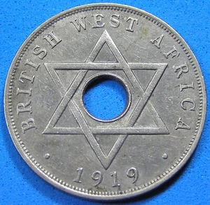British West Africa One Penny Coin, 1919-KN, Combined Shipping - Picture 1 of 3