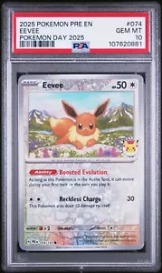 Eevee Pokemon Day 074/131 Prismatic Evolut Holo Stamped Promo Englisch PSA 10 #81 - Bild 1 von 2