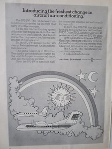 4/1973 PUB HAMILTON STANDARD DHC-7 AIRLINER AIR-CONDITIONNING SYSTEM RAINBOW AD - Picture 1 of 1