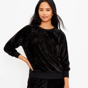 LOFT Lou & Grey Petite Crushed Velour Sweatshirt in Schwarz Neu mit Etikett Größe XXL Einzelhandel 69 $ - Bild 1 von 3
