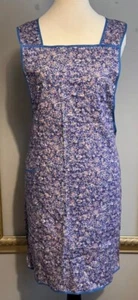 Vintage W Purple Floral 100% cotton apron pinnie - Picture 1 of 6
